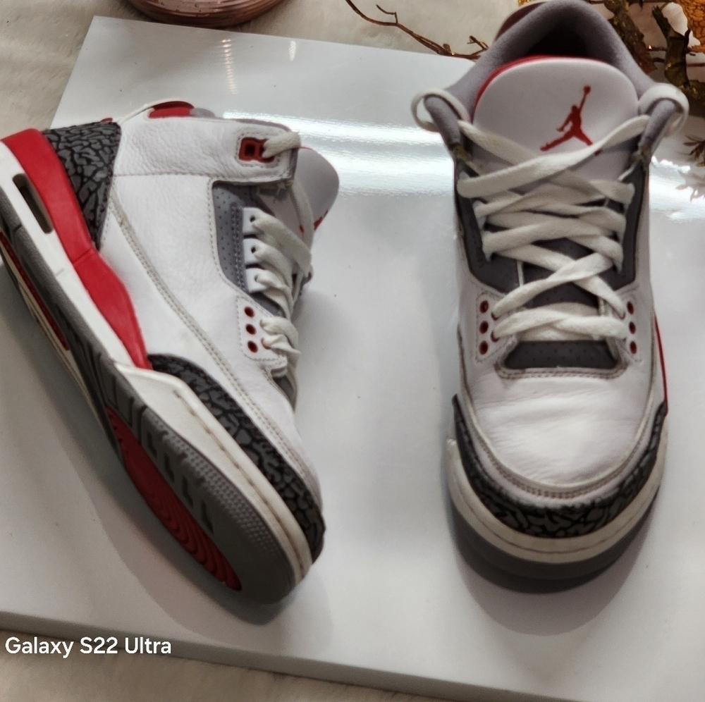 Jordan White and Red Sneakers Performance Design